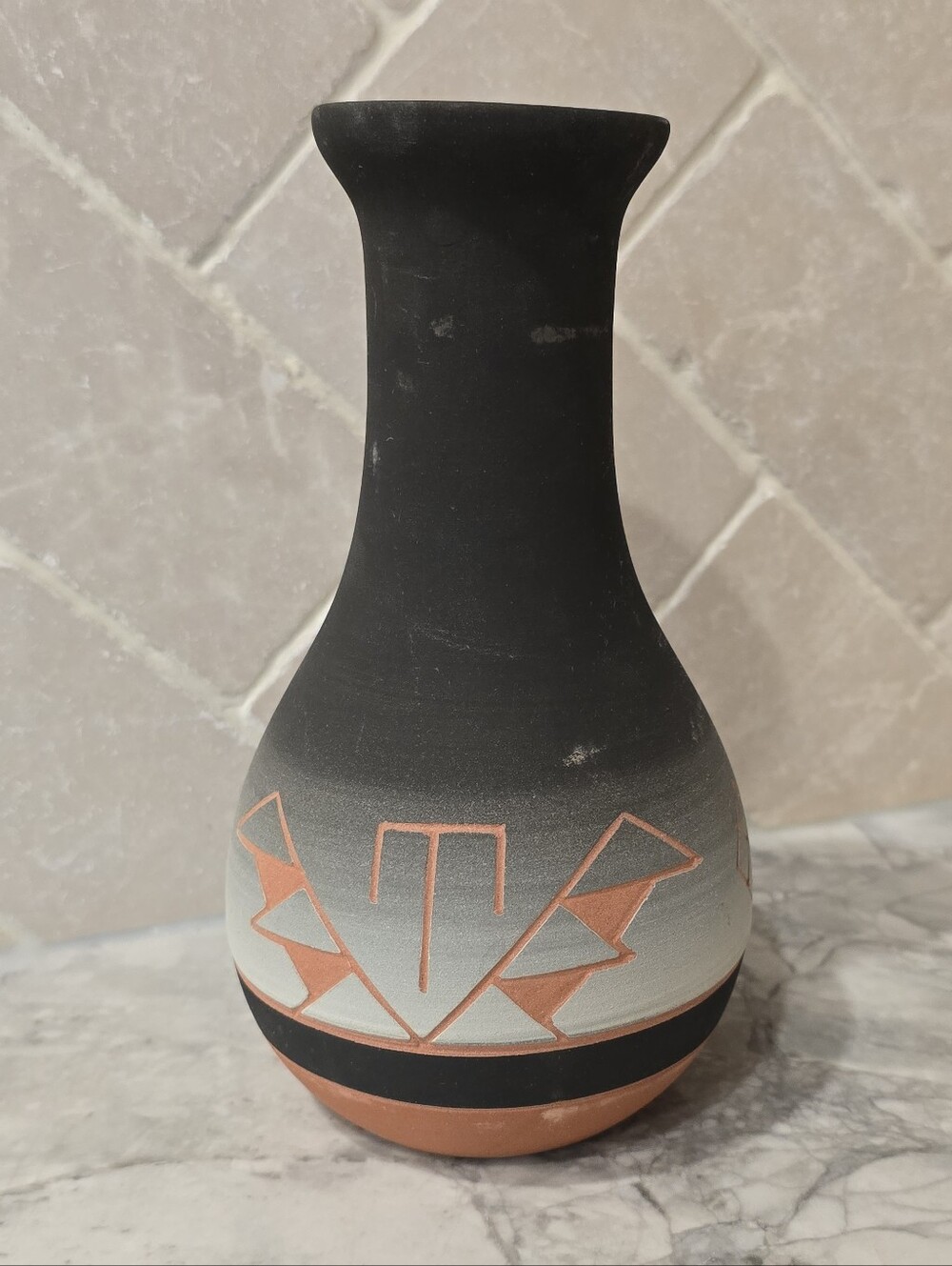 Vintage Sioux Pottery Signed Native American Vase Southwestern Art Pot Pueblo